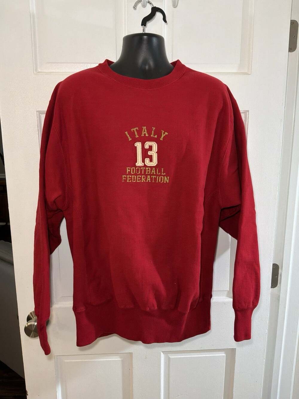 Steve & Barry's Sweatshirt Mens Large Red Italy 13 Football Federation Soccer